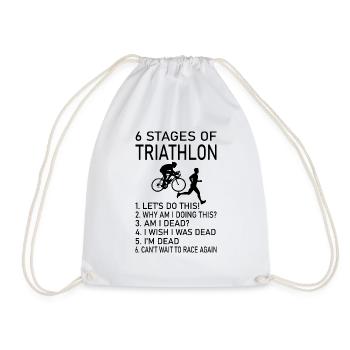 Triathlon Swim Bike Run - Drawstring Bag - white - Front