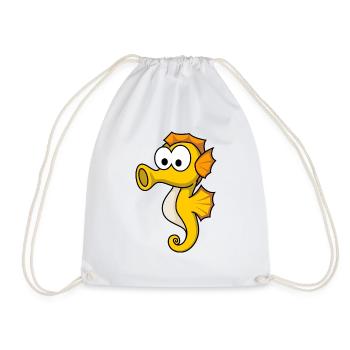 Seahorse Comic Animal - Drawstring Bag - white - Front