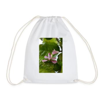pink Hymenopus coronatus nymph -Orchid mantis - Drawstring Bag - white - Front