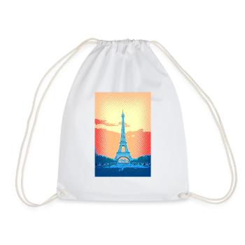 Paris Eiffel Tower - Drawstring Bag - white - Front