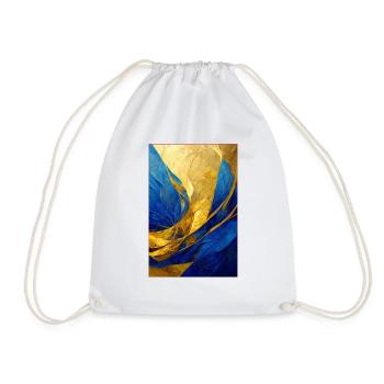 Abstract Painting in Blue and Gold - Turnbeutel - Weiß - Vorne