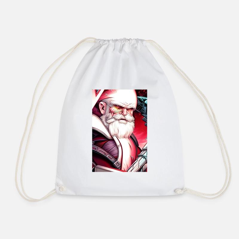 Angry Santa - Drawstring Bag - white