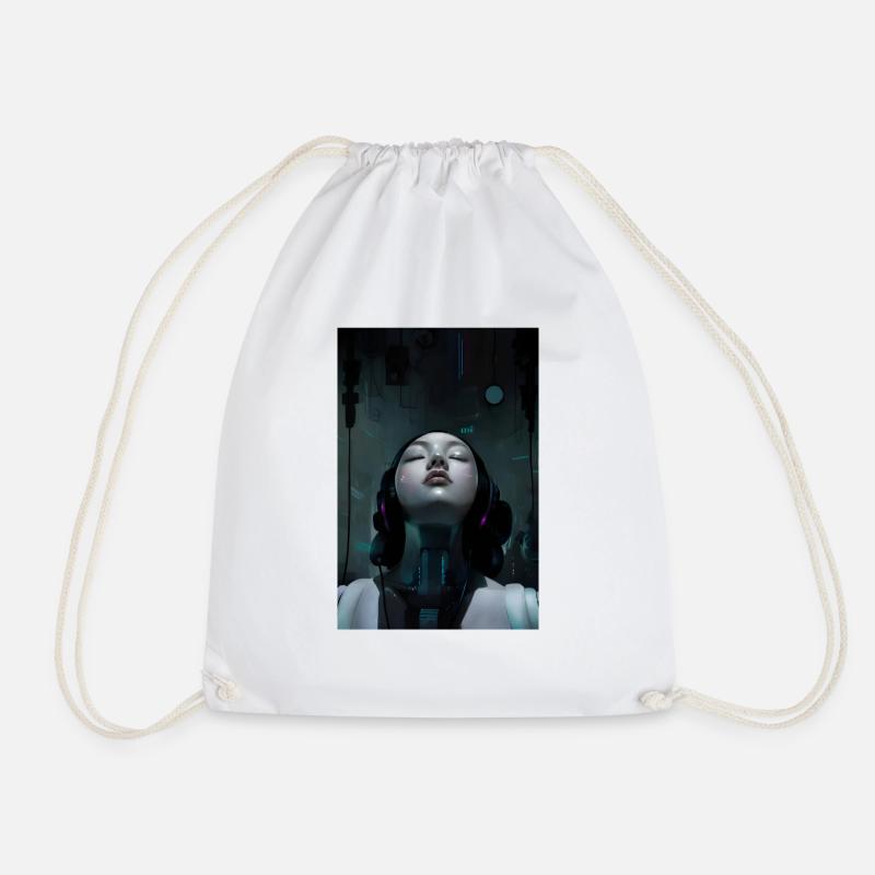 Cyber music - Drawstring Bag - white