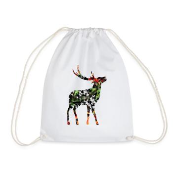 Deer - Drawstring Bag - white - Front