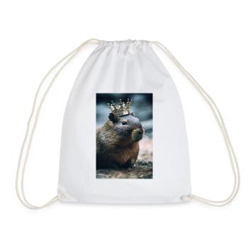 Süßes Capybara Geschenk Krone Niedliches Capybara - Turnbeutel - Weiß - Vorne