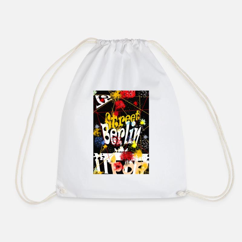 Berlin Street Pop Art - Drawstring Bag - white