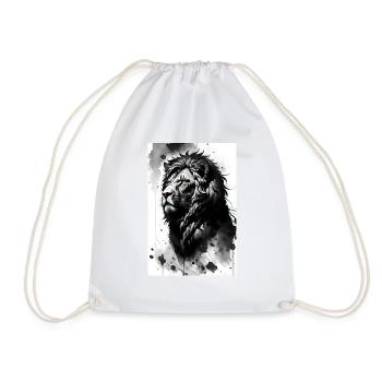 Lion - Drawstring Bag - white - Front