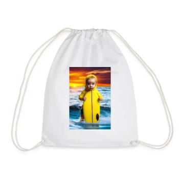 Surfer Baby - Drawstring Bag - white - Front
