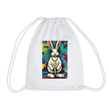 Pop Art Lapin urbain moderne $ Signe - Sac de sport léger - blanc - Devant