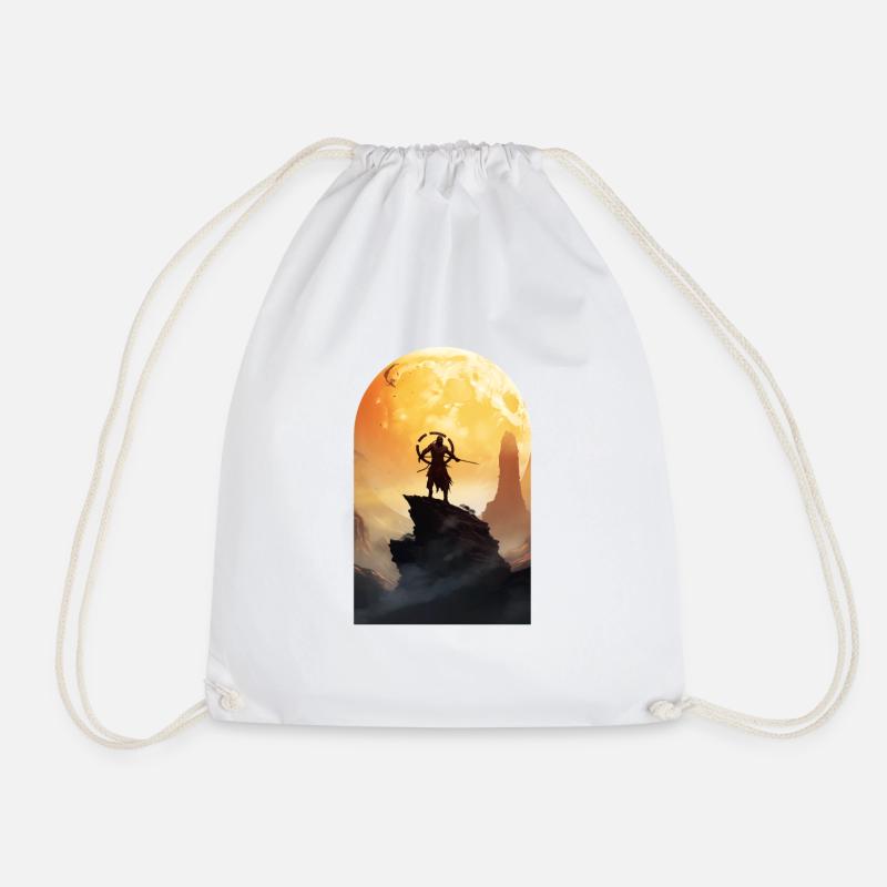 Golden Eclipse - Drawstring Bag - white