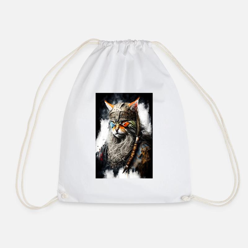 Wikingerkatze in Uniform - Turnbeutel - Weiß