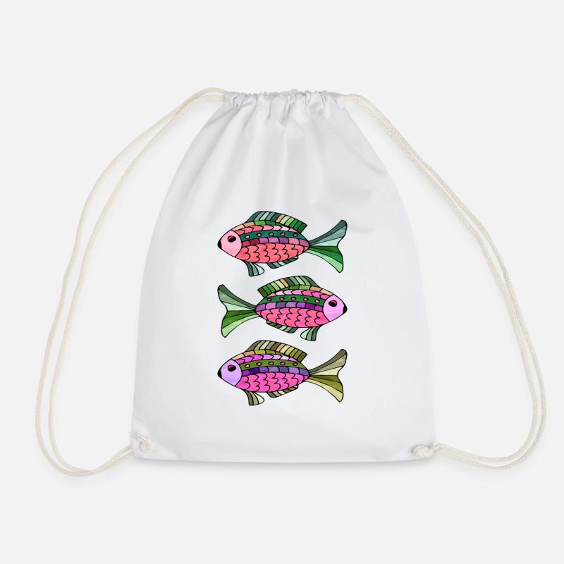Fische - Turnbeutel - Weiß