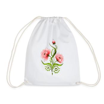 Flowers - Drawstring Bag - white - Front