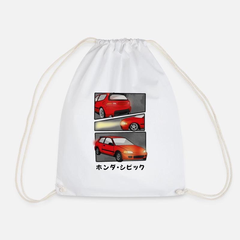 MAGMA RED CAR COMIC / HATCHBACK - Turnbeutel - Weiß