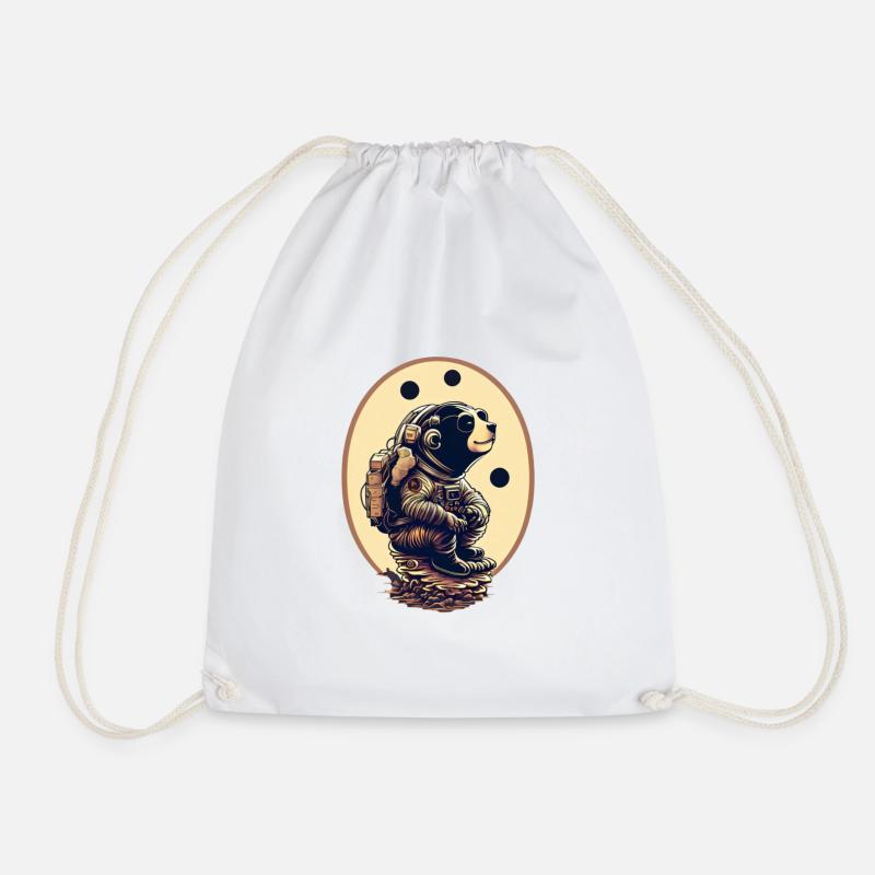 Space Bear - Drawstring Bag - white