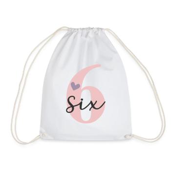 6th Birthday Six Six - Drawstring Bag - white - Front