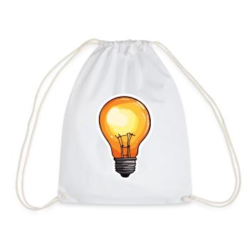 Bulb / Bulb / Brightness / Light - Drawstring Bag - white - Front