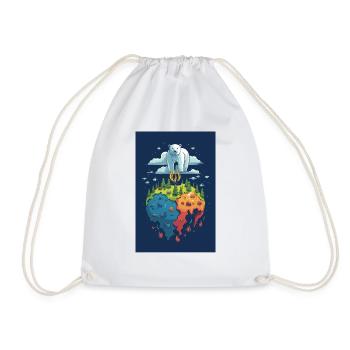 Sweet Planet Earth Design Changement climatique - Sac de sport léger - blanc - Devant