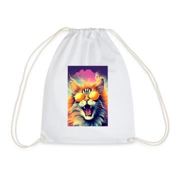 Crazy Cat - Turnbeutel - Weiß - Vorne