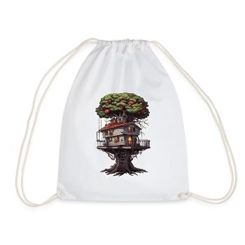 Cabane dans les arbres / Cime des arbres / Cabane dans les arbres / Aventure - Sac de sport léger - blanc - Devant
