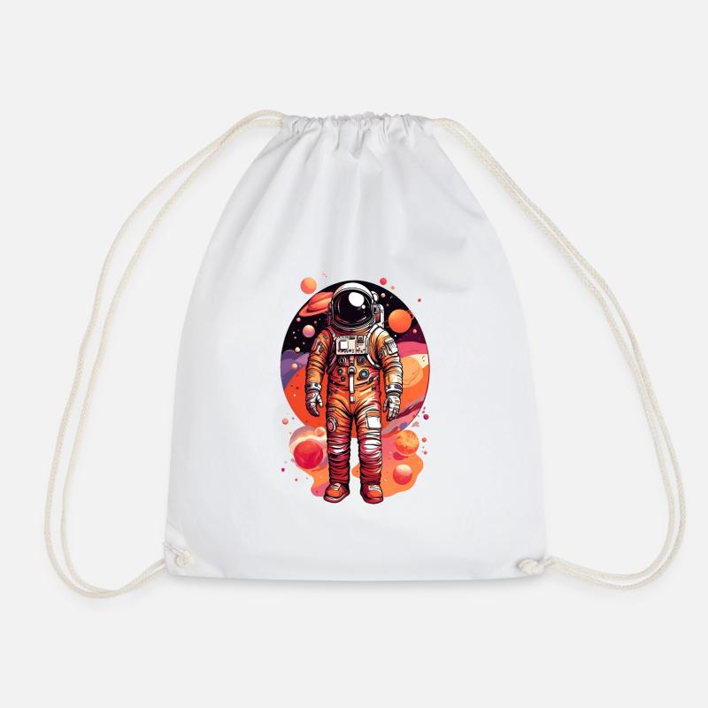 Astronaut with multiple planets - Turnbeutel - Weiß