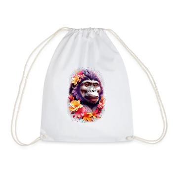 Gorilla V1 24 19 - Drawstring Bag - white - Front