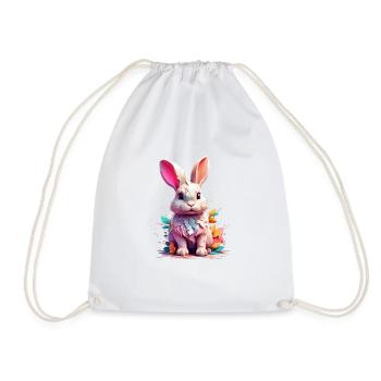 Hase Bunny V1 24 04 - Turnbeutel - Weiß - Vorne