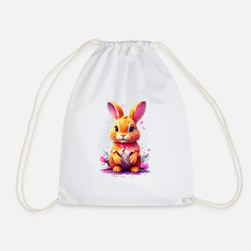 Hase Bunny V1 24 05 - Turnbeutel - Weiß