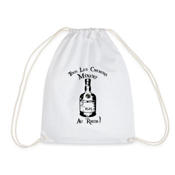 All roads lead to rum 2 - Drawstring Bag - white - Front