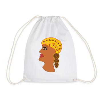 Ethnic Motif Female - Drawstring Bag - white - Front
