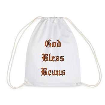 GodBlessBeans - Drawstring Bag - white - Front