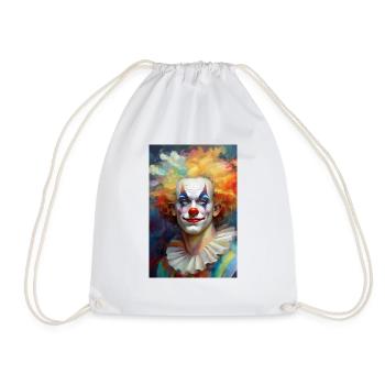 Portrait of a colorful clown 1 - Drawstring Bag - white - Front