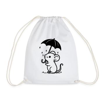 Maus - Turnbeutel - Weiß - Vorne