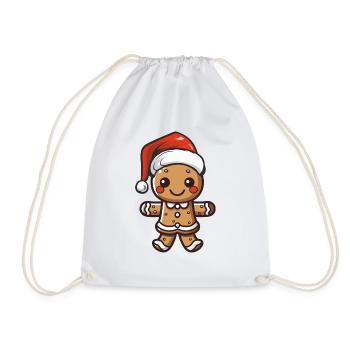 gingerbread man - Drawstring Bag - white - Front