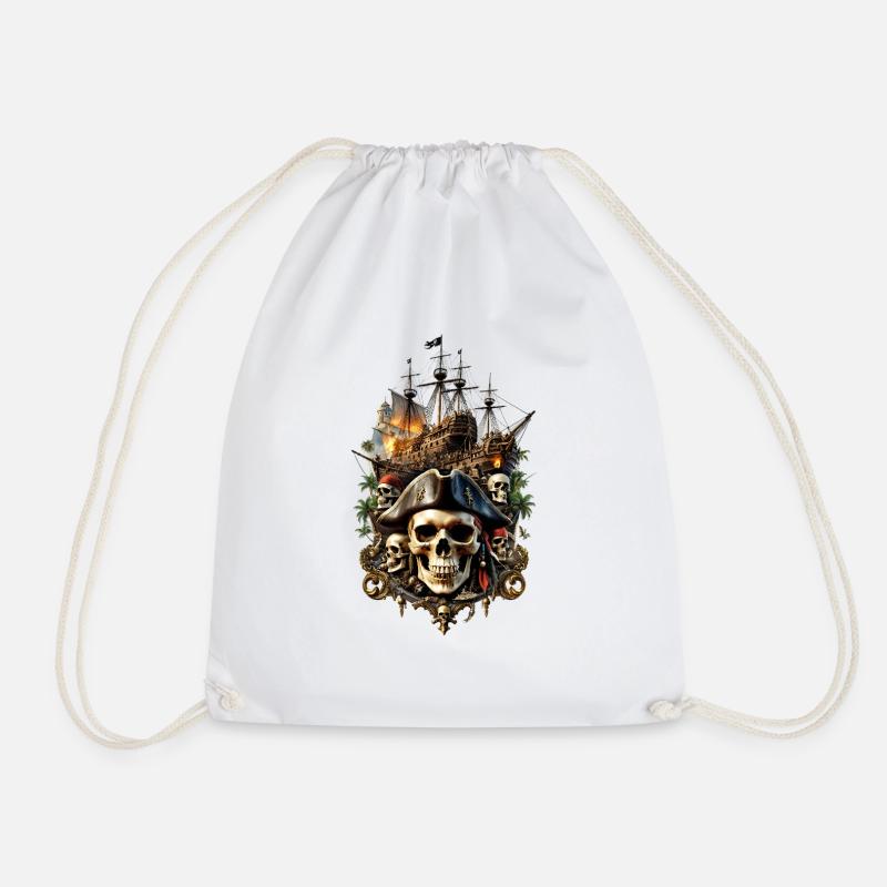 Totenkopf Schädel 05839 - Turnbeutel - Weiß