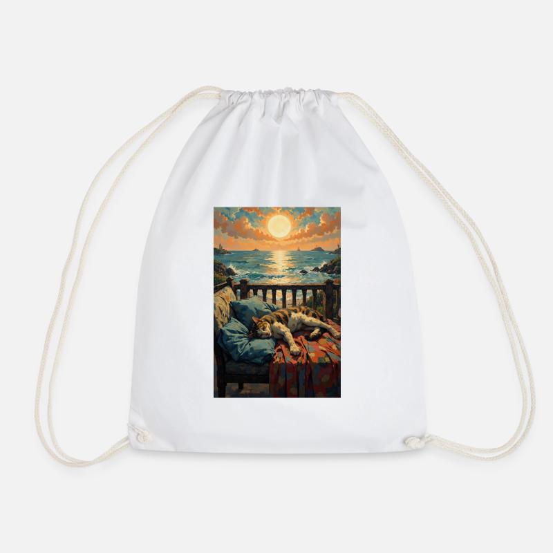 Belle image d’un chat au repos - Sac de sport léger - blanc