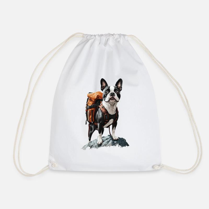 Boston Terrier - Turnbeutel - Weiß