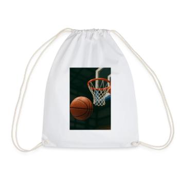 Basketball on its way to the basket - Drawstring Bag - white - Front