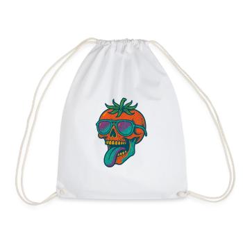 Tomate Crâne Drôle Squelette Vegan Jolly Roger - Sac de sport léger - blanc - Devant