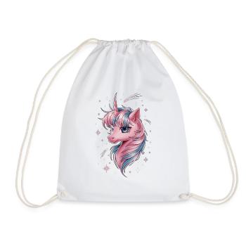 Magical Unicorn with Stars - Drawstring Bag - white - Front