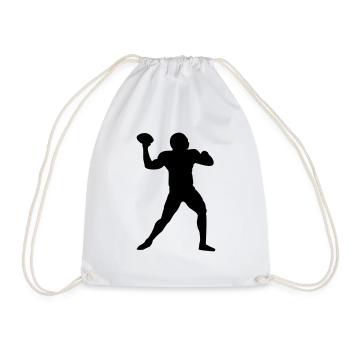 Football Footballspieler Quarterback - Turnbeutel - Weiß - Vorne