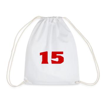 15. 15 YEARS. 15th ANNIVERSARY. 15 YEAR ANNIVERSARY. - Drawstring Bag - white - Front