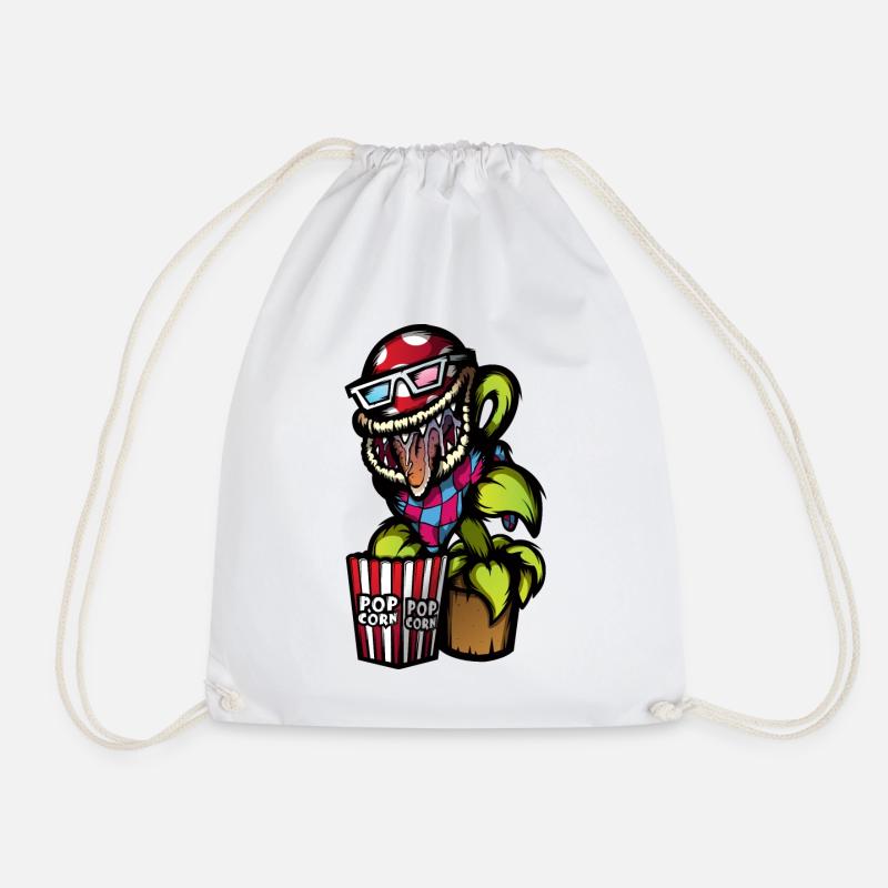 Carnivorous Plant - Drawstring Bag - white