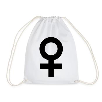 Symbol: femininity - woman (colors can be customized!) - Drawstring Bag - white - Front
