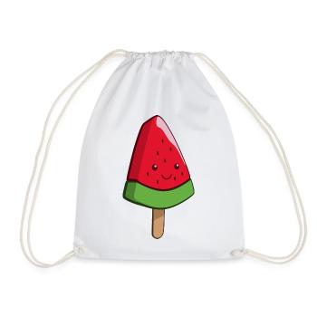 Glace à la pastèque Art sur un bâton - Sac de sport léger - blanc - Devant