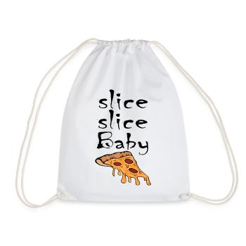 Slice Slice Baby Pizza Slice - Drawstring Bag - white - Front