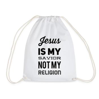 Jesus Is My Savior Not My Religion - Drawstring Bag - white - Front