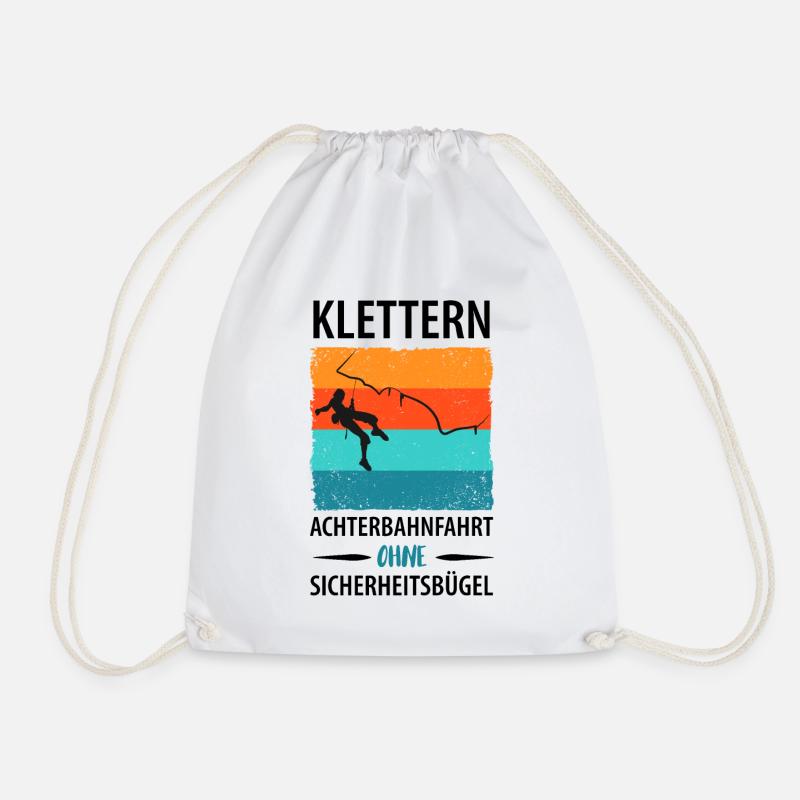Vintage Bouldern Klettern Kletterer Damen Mädchen - Turnbeutel - Weiß