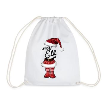 Sexy Elf – Funny Christmas Design - Drawstring Bag - white - Front