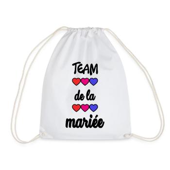 Bachelorette party. WEDDING. TEAM. TEAM BRIDE. BRIDE-TO-BE - Drawstring Bag - white - Front
